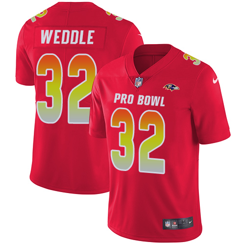 Nike Ravens #32 Eric Weddle Red Men's Stitched NFL Limited AFC 2018 Pro Bowl Jersey